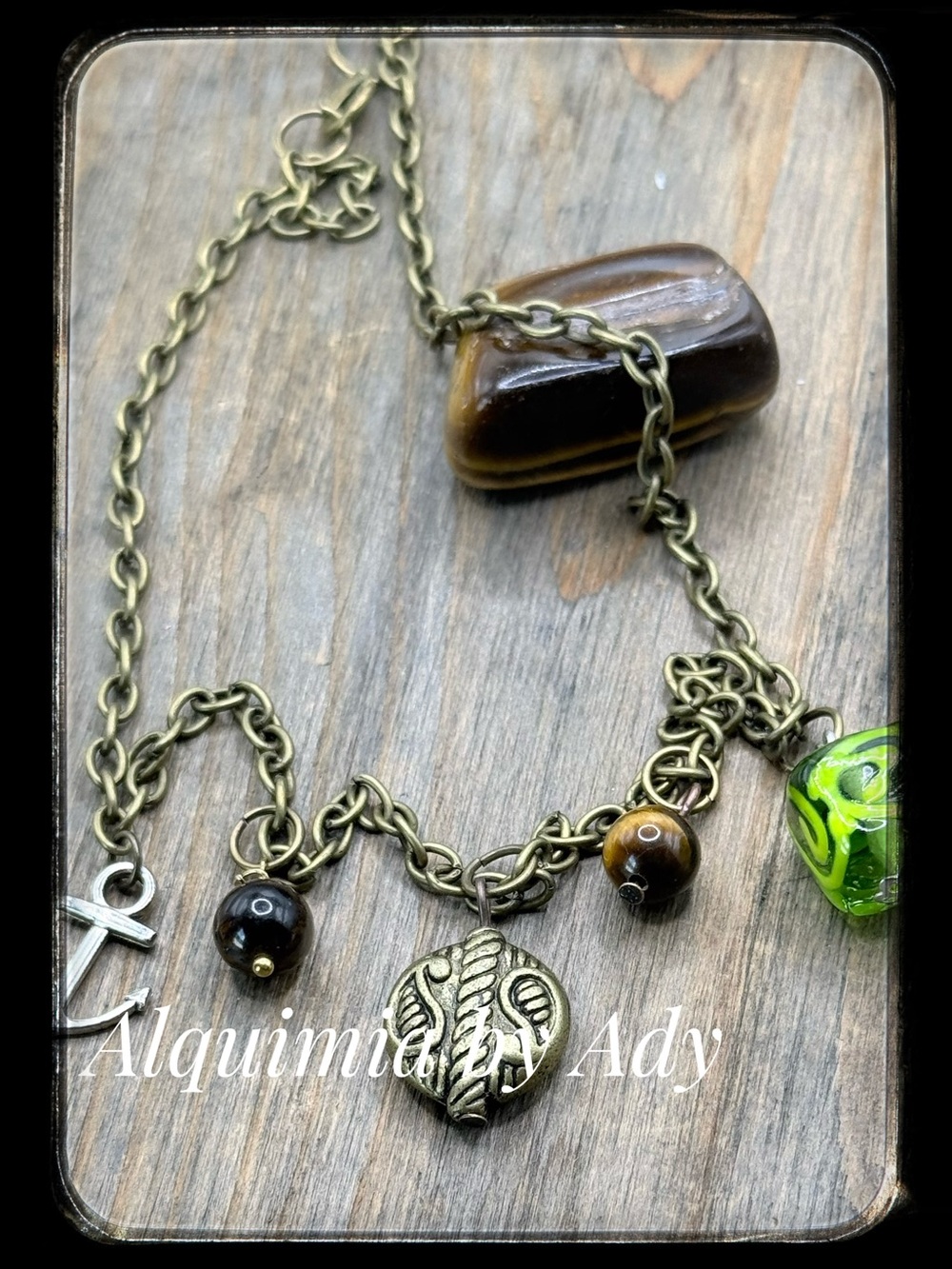 Fall essentials +Bronze-Tone Necklace with Brown Beads Tiger’s Eye Accents